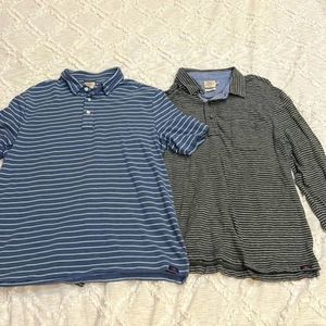 Like New Bundle of 2 Faherty Organic Cotton Polos - Large